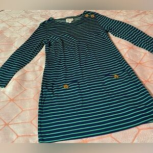 ⛵️Sail to Sable Navy and Green Striped Midi Dress ⛵️